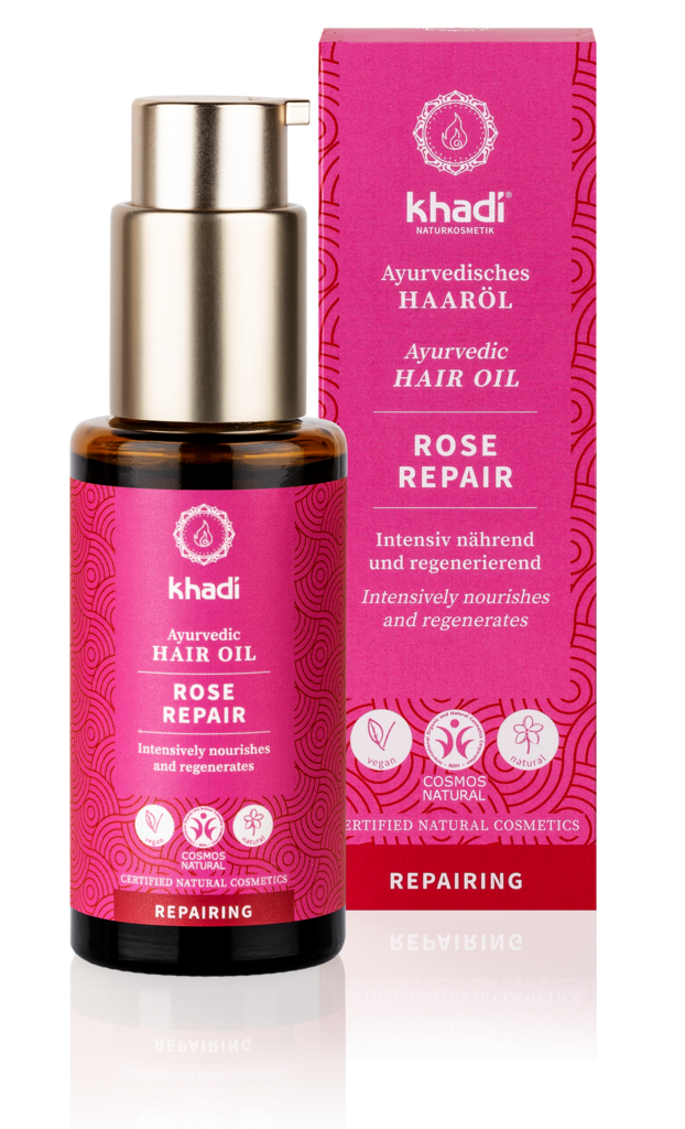 Khadi vlasový olej RŮŽE REPARACE, 50 ml